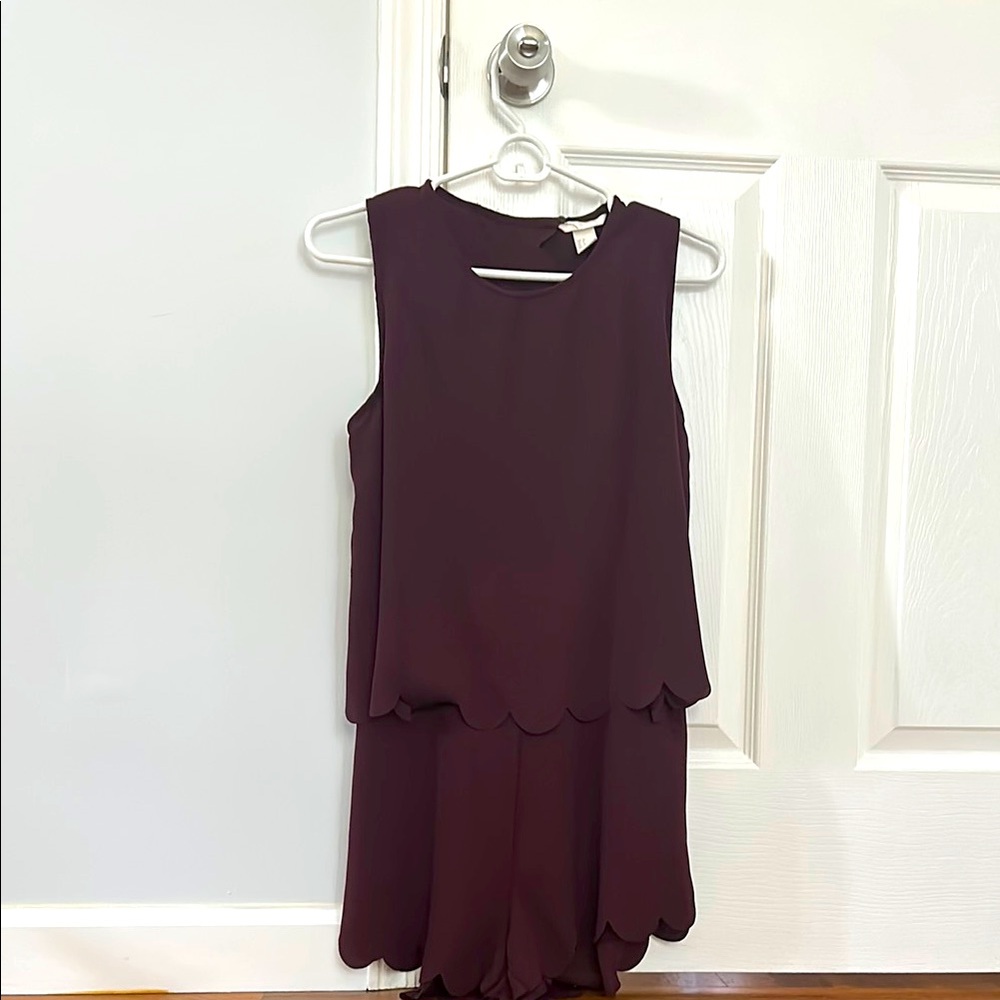 H&M Sleeveless Romper Plum/Burgundy